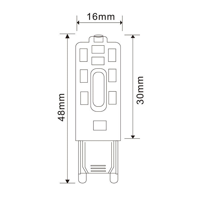 Lâmpada G9 LED 3W 2800K 300lm 360°