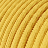 Cabo elétrico redondo com seda artificial aplicada cor de tecido sólida RM10 Amarelo