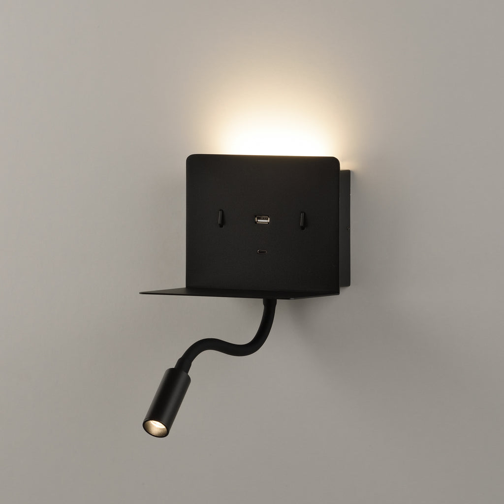 Calma Aplique de Parede Luz de Leitura Direcionável, com Porta USB