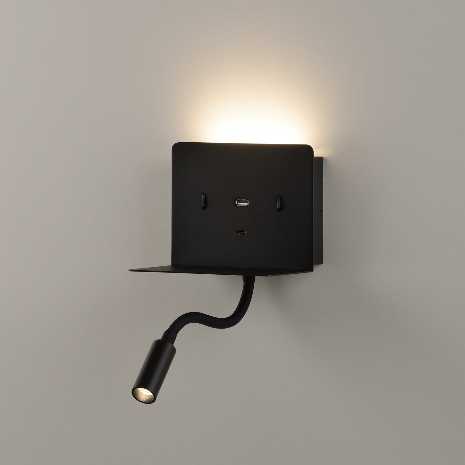 Calma Aplique de Parede Luz de Leitura Direcionável, com Porta USB