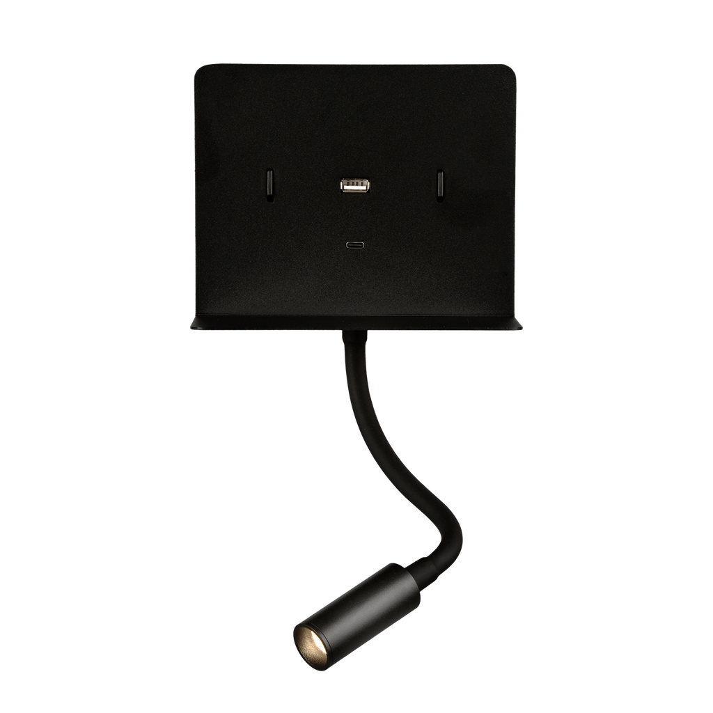 Calma Aplique de Parede Luz de Leitura Direcionável, com Porta USB