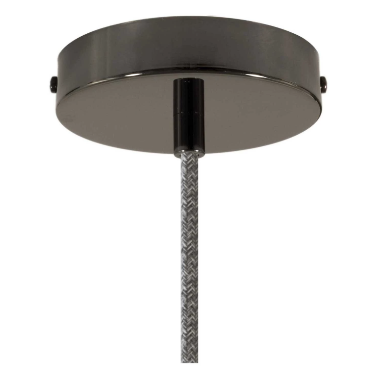 Luminária pendente com cabo têxtil, cúpula de cerâmica Dish e detalhes em metal