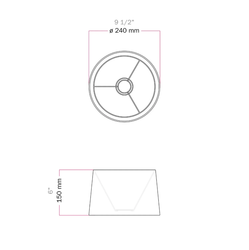 Abajur Athena com encaixe E27 para candeeiro de mesa ou de pé - Fabricado em Itália