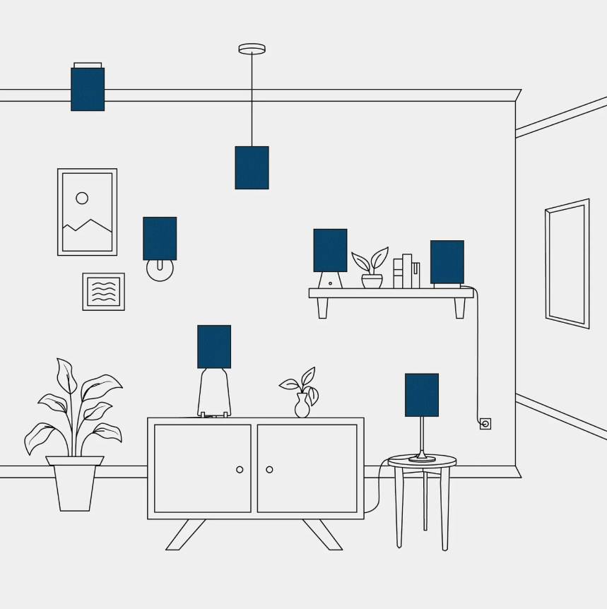 Abajur Cilindro S em tecido com encaixe E27 - Fabricado em Itália