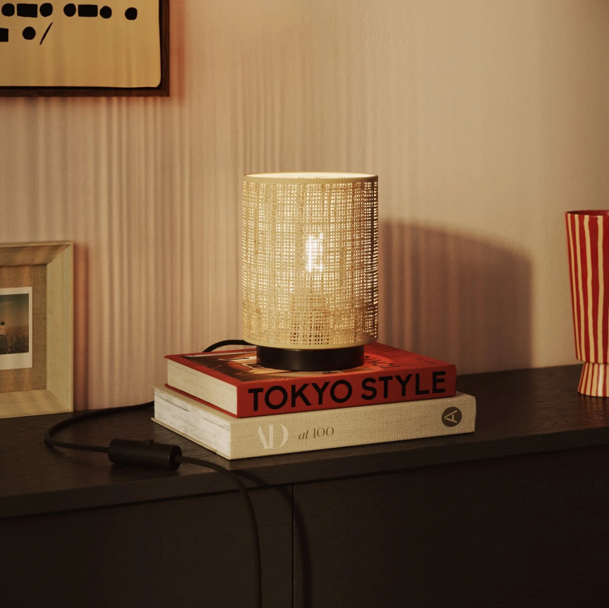 Abajur Cilindro S em tecido com encaixe E27 - Fabricado em Itália