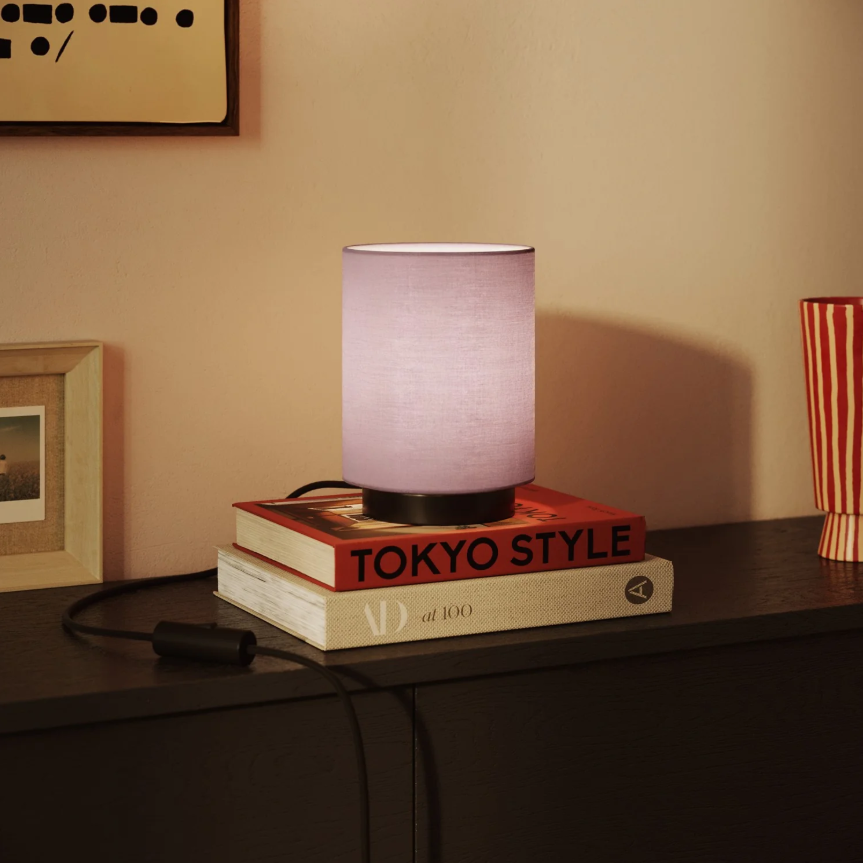 Abajur Cilindro S em tecido com encaixe E27 - Fabricado em Itália