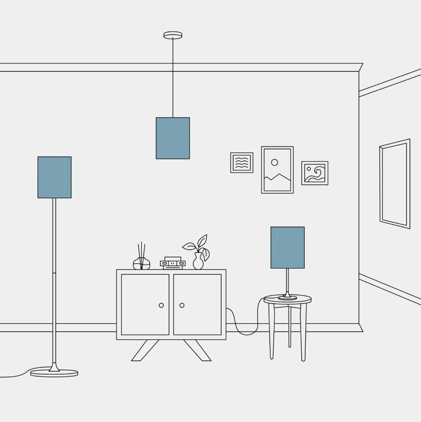 Abajur Cilindro M em tecido com encaixe E27 - Fabricado em Itália
