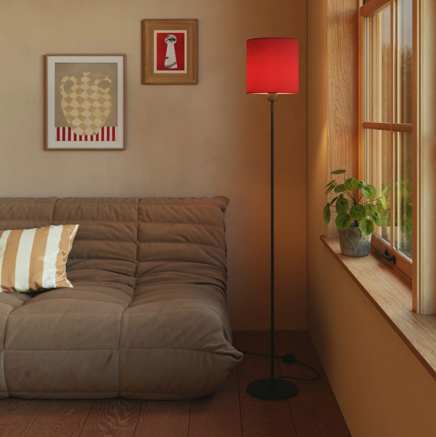 Abajur Cilindro M em tecido com encaixe E27 - Fabricado em Itália