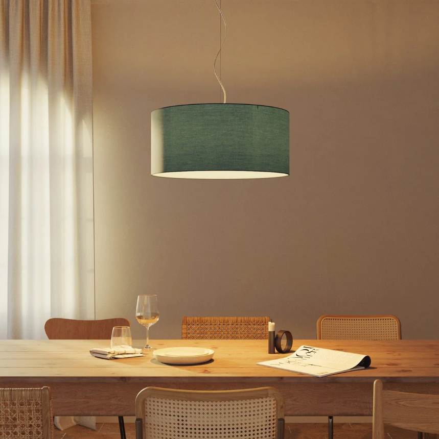 Abajur Cilindro XXL em tecido com encaixe E27 - Fabricado em Itália