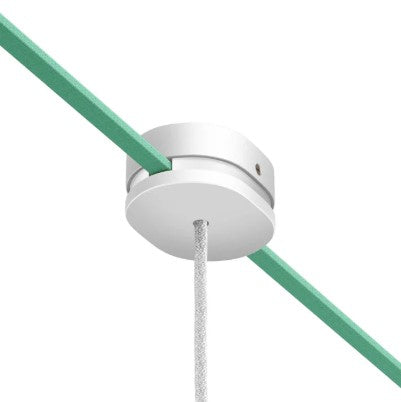 Oval wooden canopy with1 central hole and 2 side holes for string light cable and Filé system. Made in Italy