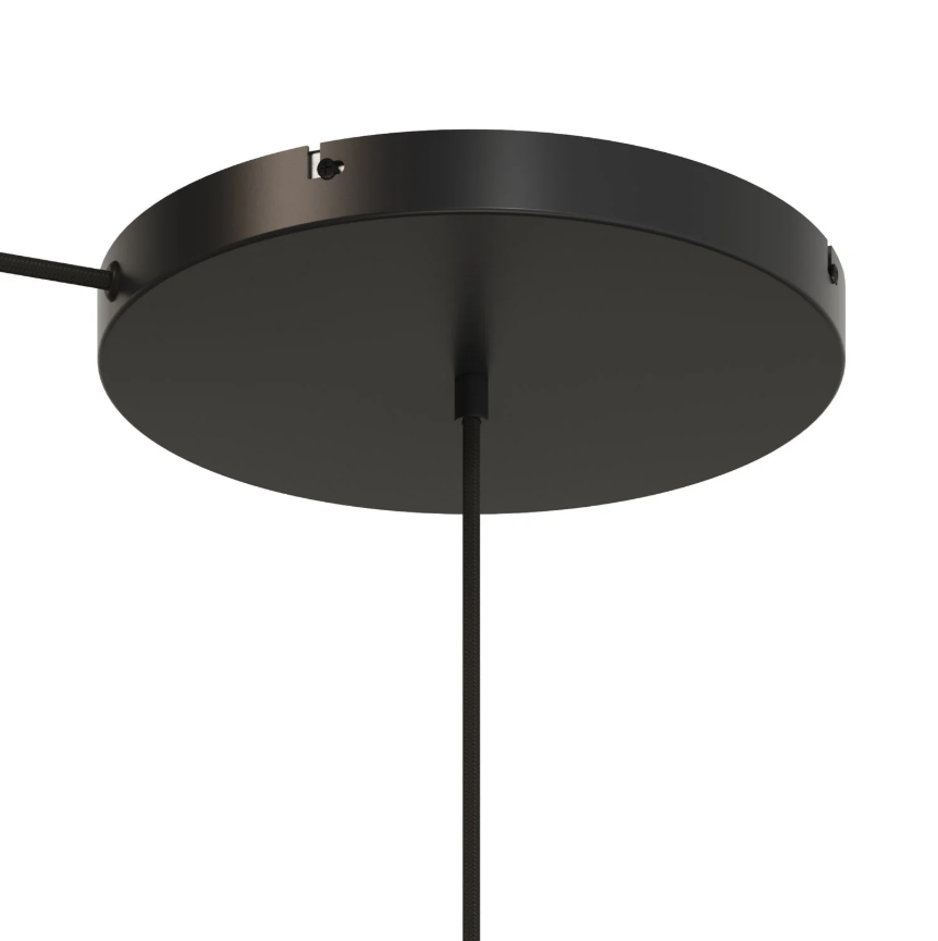 Base de teto redonda em alumínio Ø 30 cm com braçadeira e cabo de aterramento, com 1 furo central