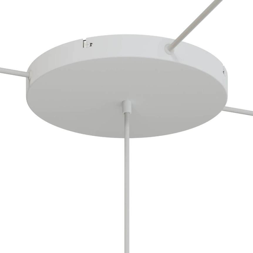 Base de teto redonda em alumínio Ø 30 cm com braçadeira e cabo de aterramento, com 1 furo central