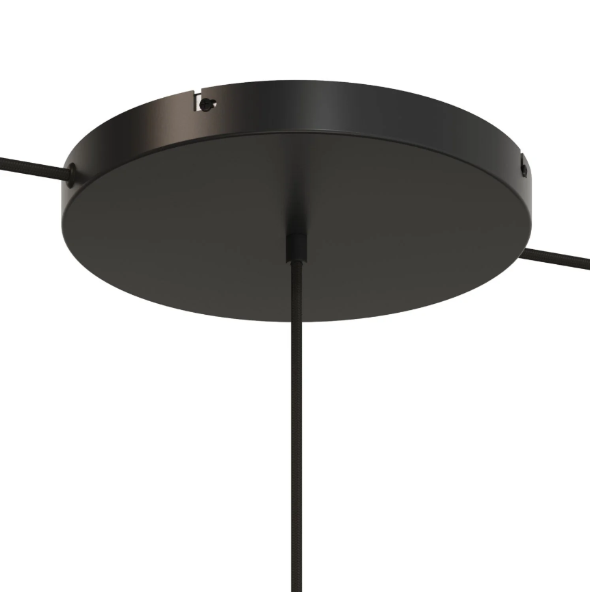 Base de teto redonda em alumínio Ø 30 cm com braçadeira e cabo de aterramento, com 1 furo central
