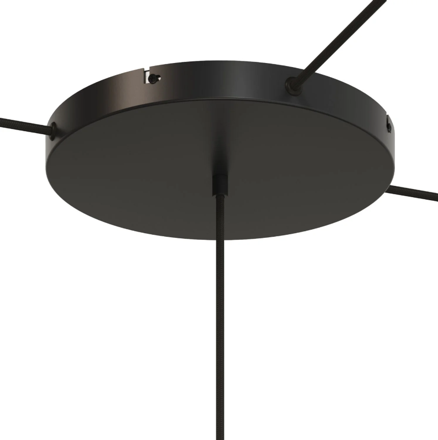 Base de teto redonda em alumínio Ø 30 cm com braçadeira e cabo de aterramento, com 1 furo central