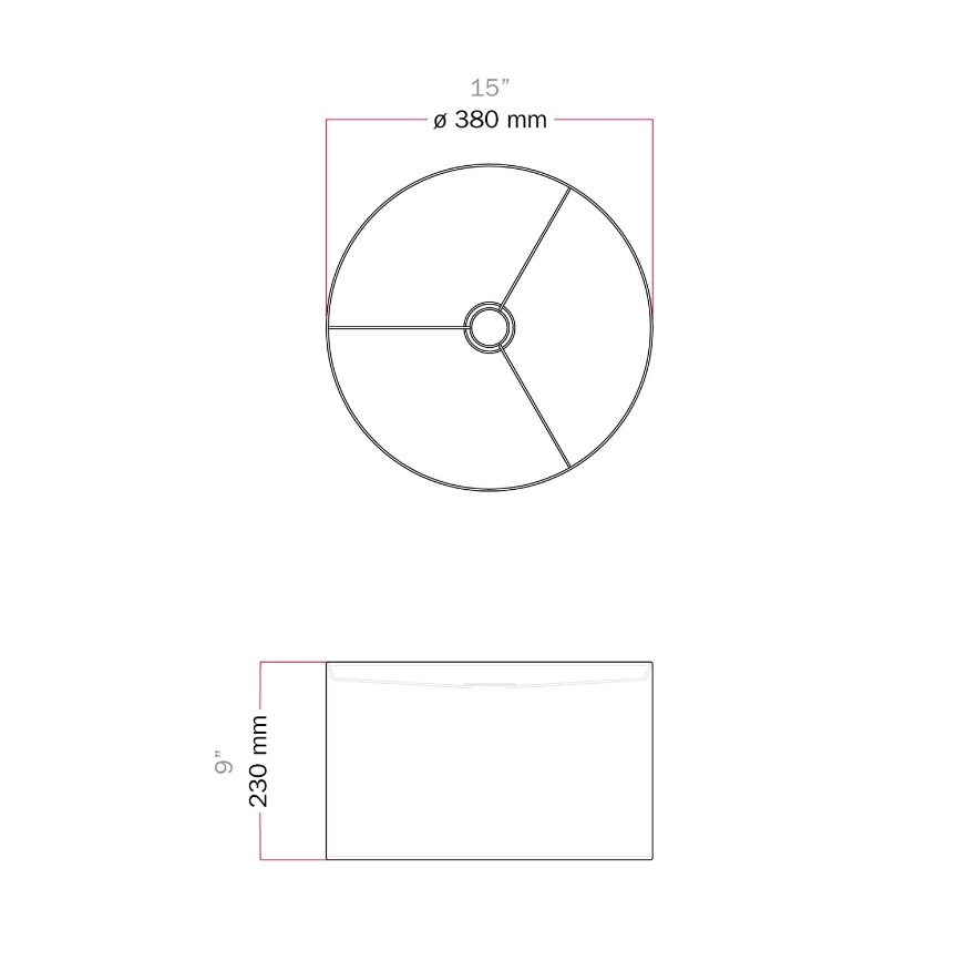 Abajur Cilindro L em tecido com encaixe E27 - Fabricado em Itália