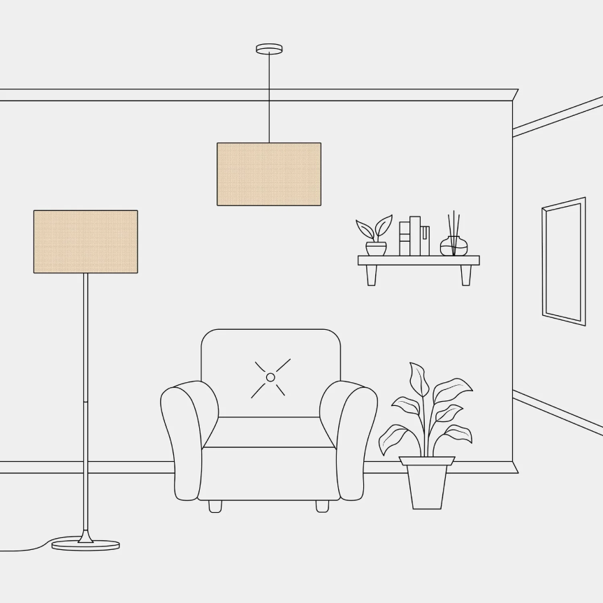 Abajur Cilindro XL em tecido com encaixe E27 - Fabricado em Itália