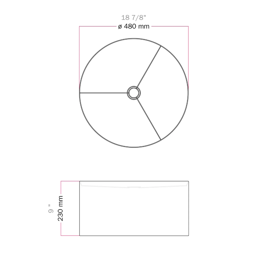 Abajur Cilindro XL em tecido com encaixe E27 - Fabricado em Itália