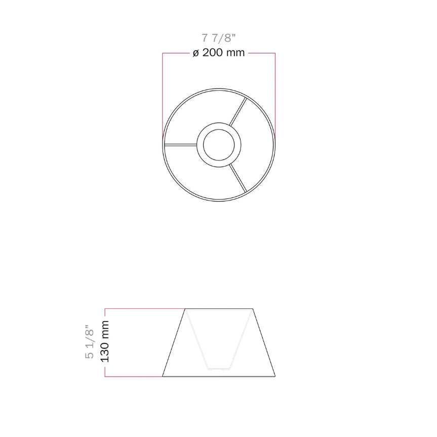 Abajur Impero S com casquilho E27 para candeeiro de mesa ou aplique - Fabricado em Itália