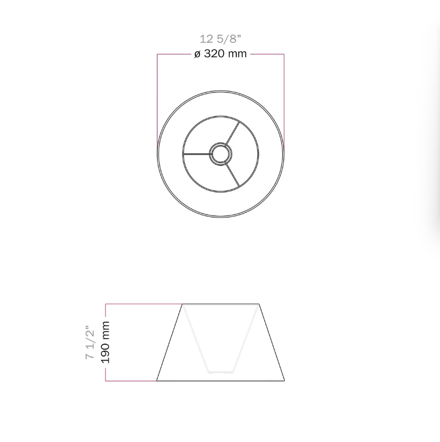 Abajur Impero M com casquilho E27 para candeeiro de pé ou mesa - Fabricado em Itália