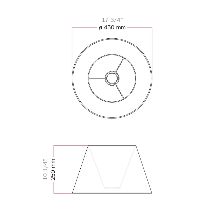 Abajur Impero L com casquilho E27 para candeeiro de pé ou mesa - Fabricado em Itália