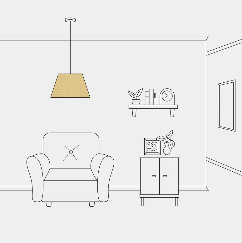 Abajur Impero M com casquilho E27 para suspensão - Fabricado em Itália