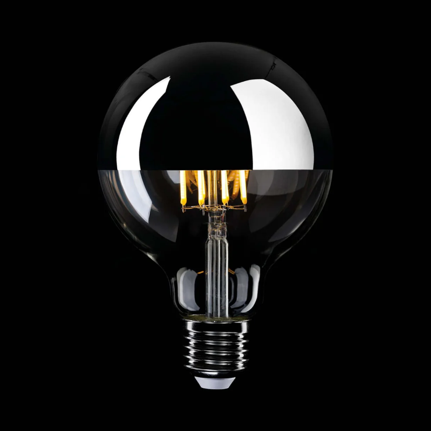 Lâmpada LED Meia Esfera Prateada Globo G125 7W 650Lm E27 2700K Regulável - A05