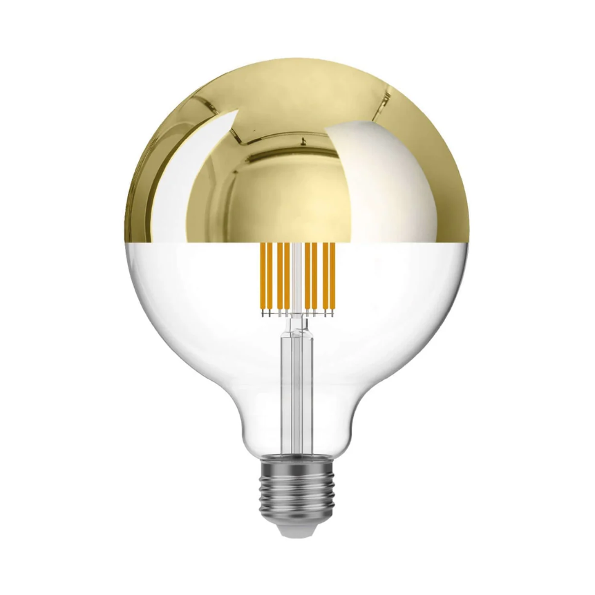 Lâmpada LED Meia Esfera Ouro Globo G125 7W 650Lm E27 2700K Regulável - A15