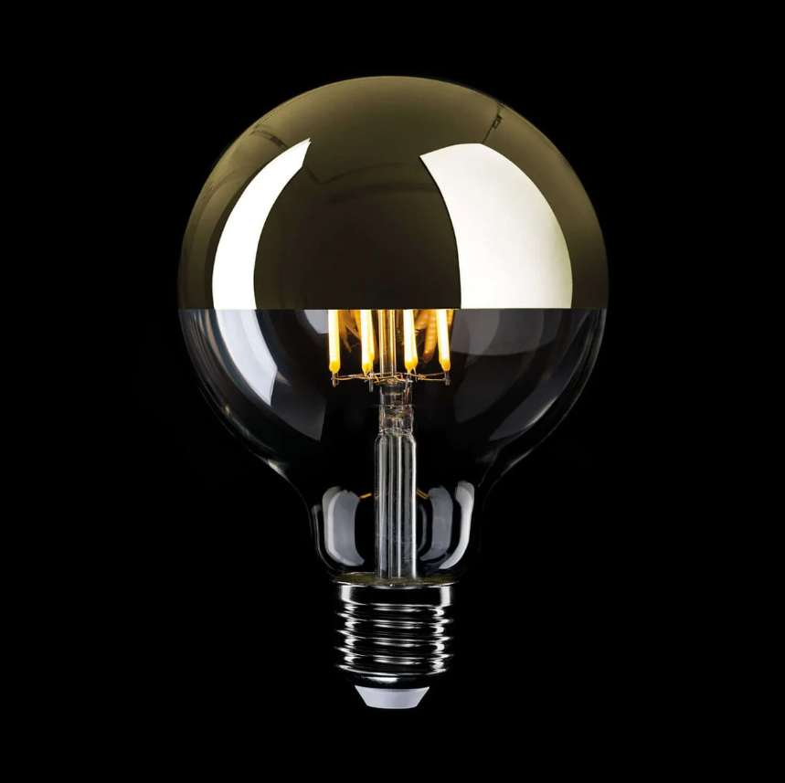 Lâmpada LED Meia Esfera Ouro Globo G125 7W 650Lm E27 2700K Regulável - A15