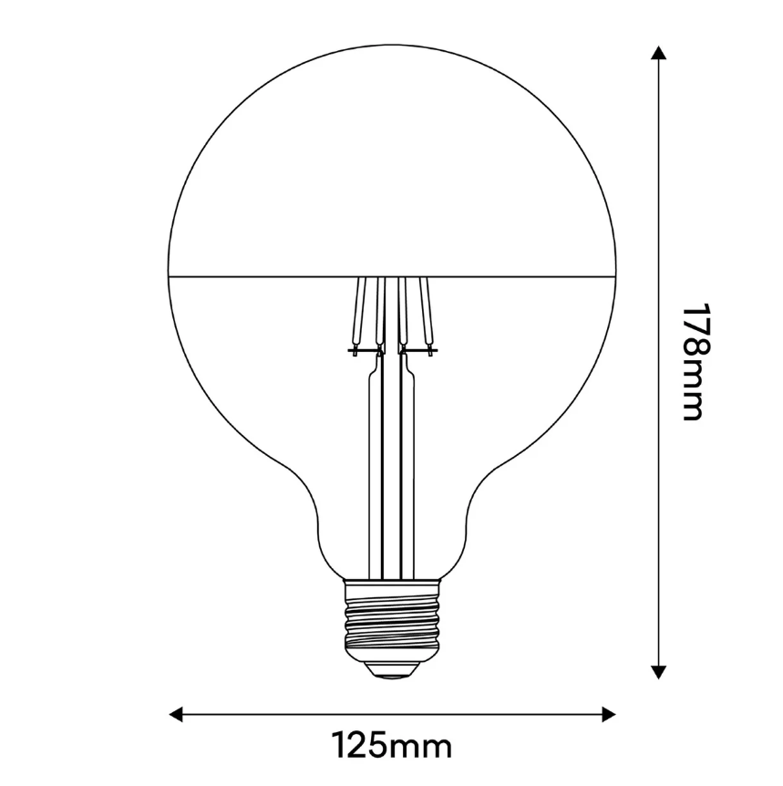 Lâmpada LED Maria G125 4,8W 806Lm E27 2700K Dimmerável - Cores