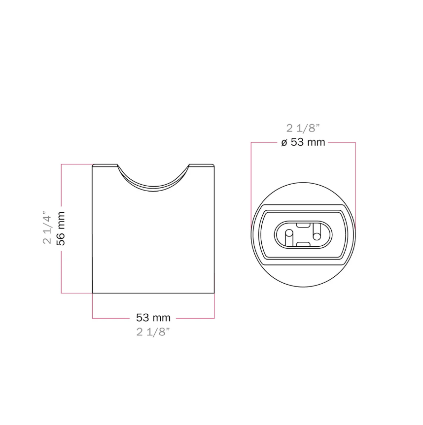 Casquilho S14d em metal de parede ou teto - À prova de água IP44