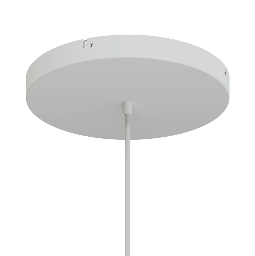 Base de teto redonda em alumínio Ø 30 cm com braçadeira e cabo de aterramento, com 1 furo central