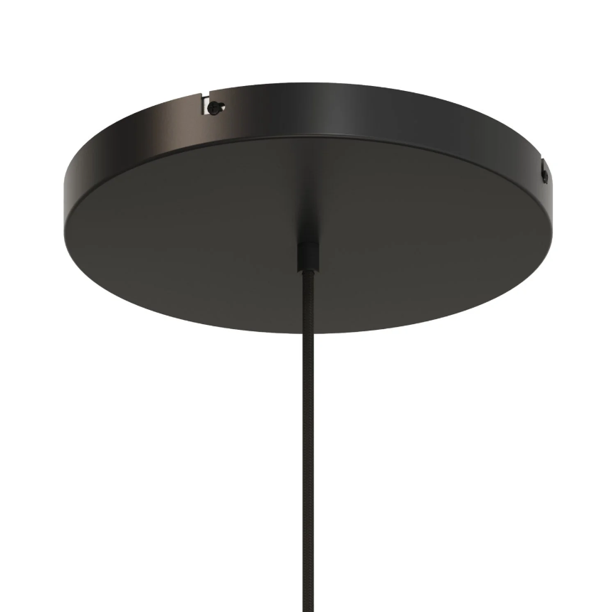 Base de teto redonda em alumínio Ø 30 cm com braçadeira e cabo de aterramento, com 1 furo central