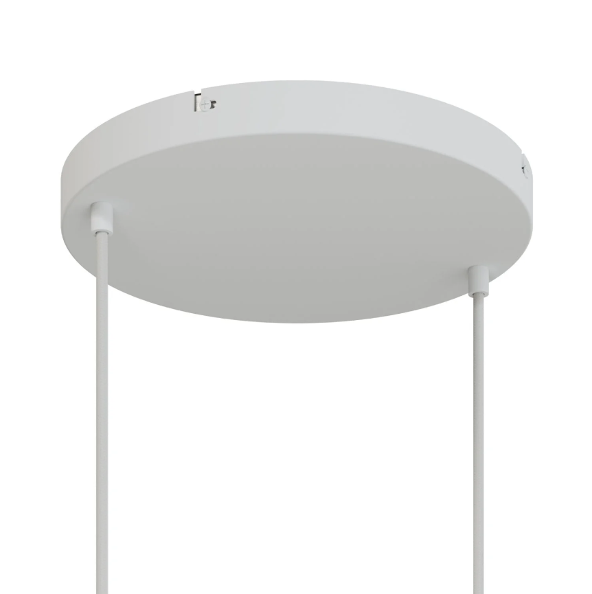 Base de teto redonda em alumínio Ø 30 cm com braçadeira e cabo de aterramento, com 2 furos frontais