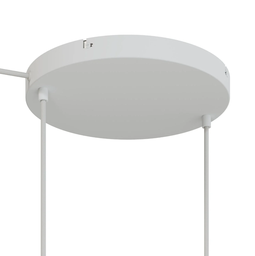 Base de teto redonda em alumínio Ø 30 cm com braçadeira e cabo de aterramento, com 2 furos frontais