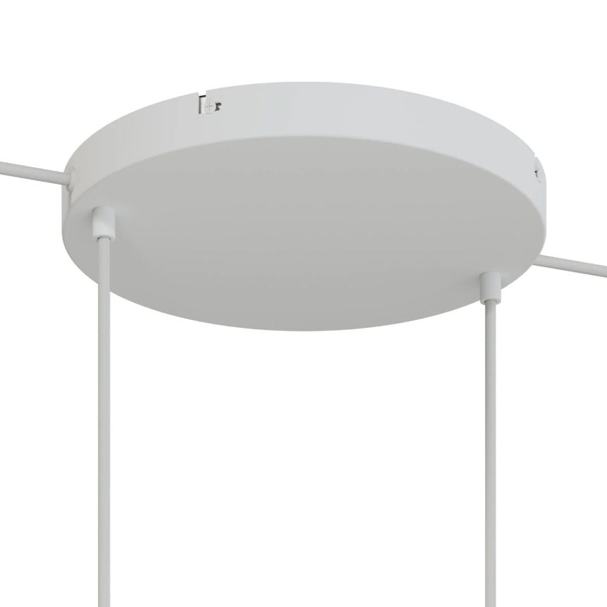 Base de teto redonda em alumínio Ø 30 cm com braçadeira e cabo de aterramento, com 2 furos frontais