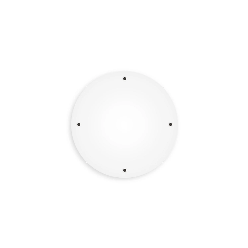 Base de teto redonda em alumínio Ø 30 cm com braçadeira e cabo de aterramento, com 4 furos frontais