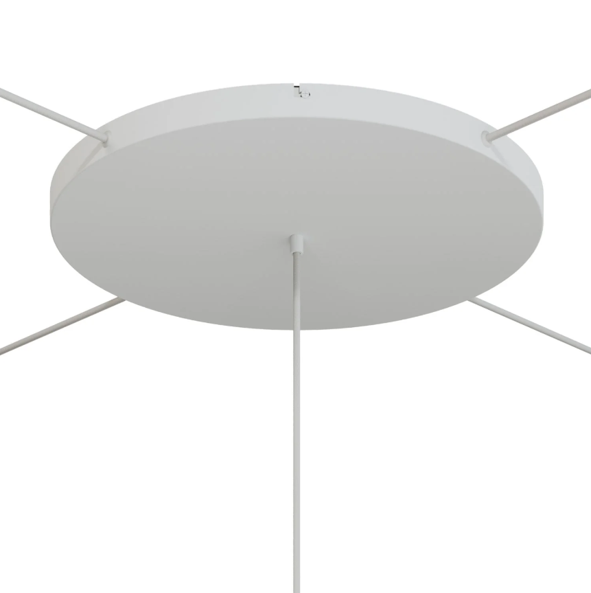 Base de teto redonda em alumínio Ø 50 cm com suporte e Cabo de aterramento, com 1 furo frontal