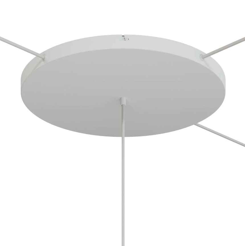 Base de teto redonda em alumínio Ø 50 cm com suporte e Cabo de aterramento, com 1 furo frontal