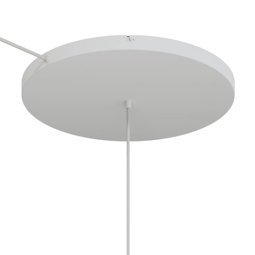 Base de teto redonda em alumínio Ø 50 cm com suporte e Cabo de aterramento, com 1 furo frontal