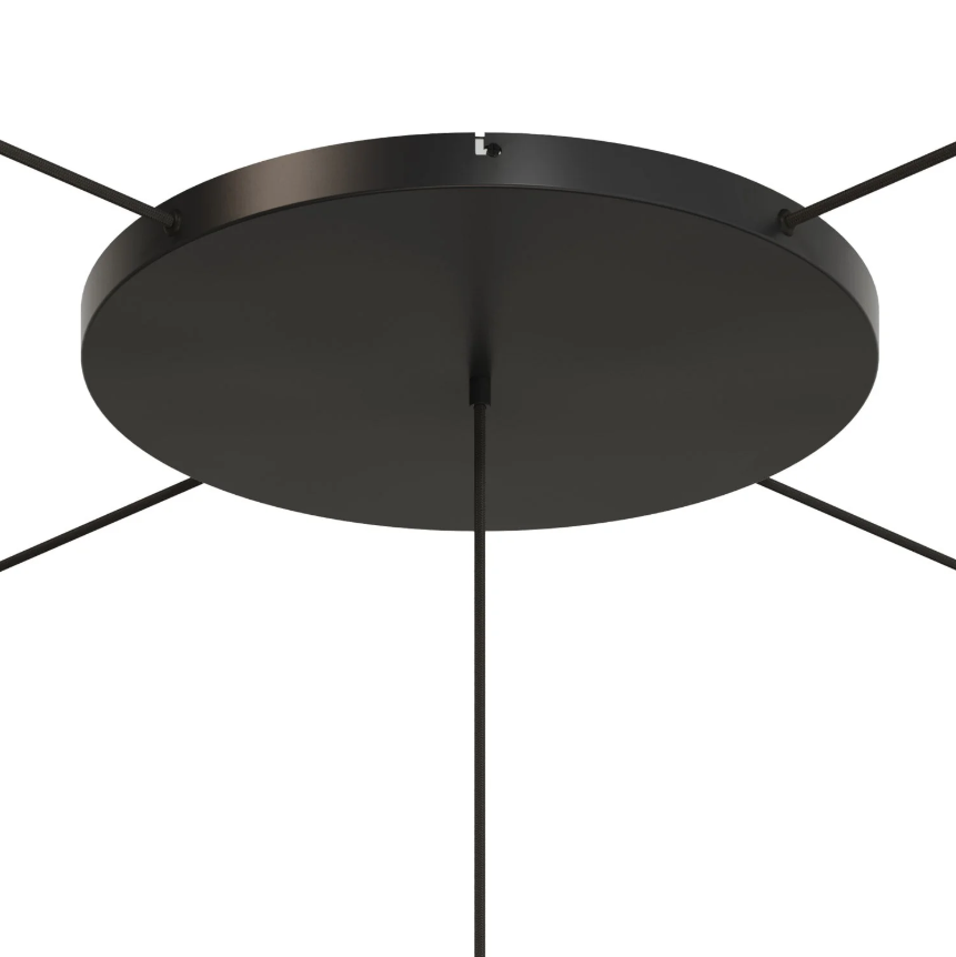 Base de teto redonda em alumínio Ø 50 cm com suporte e Cabo de aterramento, com 1 furo frontal