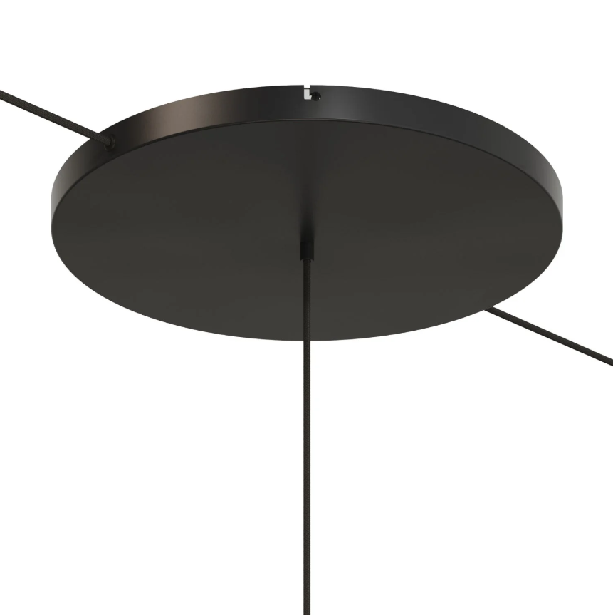 Base de teto redonda em alumínio Ø 50 cm com suporte e Cabo de aterramento, com 1 furo frontal