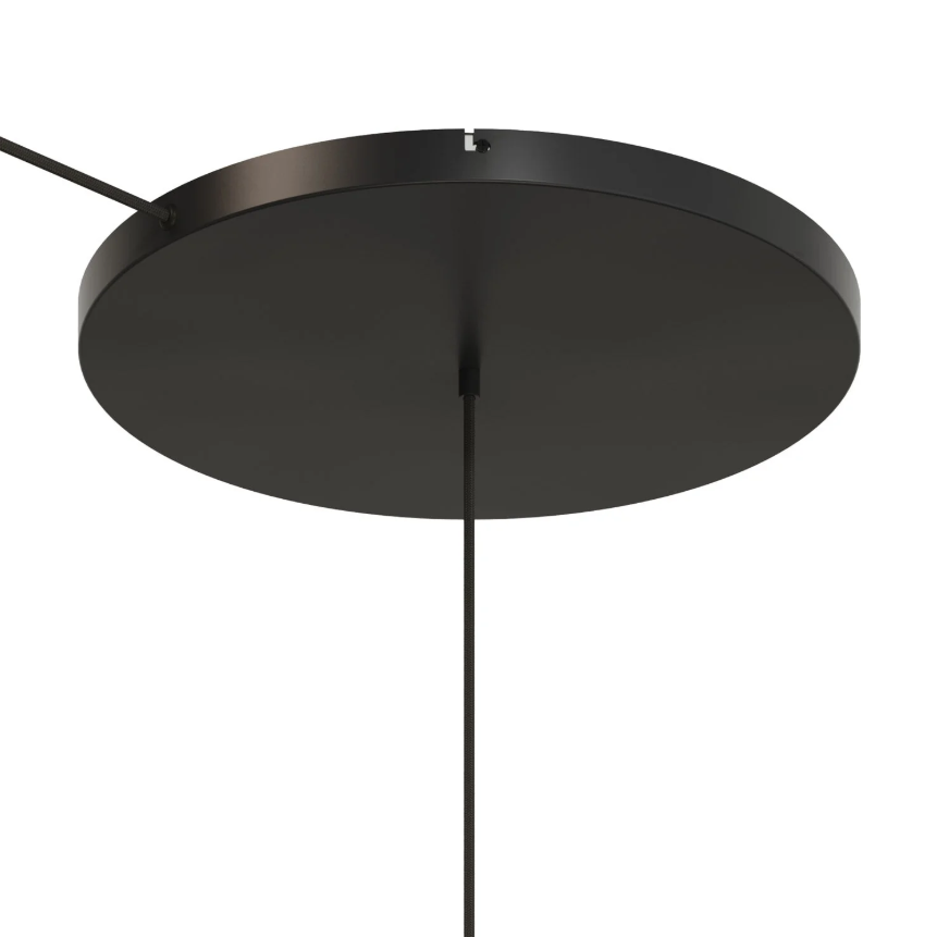 Base de teto redonda em alumínio Ø 50 cm com suporte e Cabo de aterramento, com 1 furo frontal