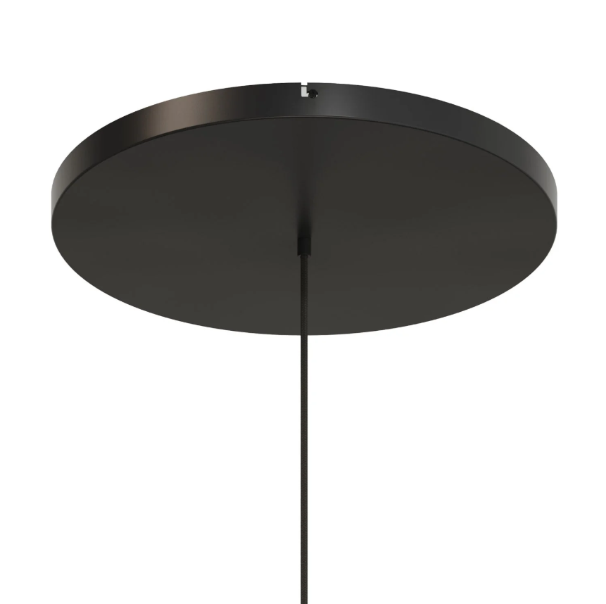 Base de teto redonda em alumínio Ø 50 cm com suporte e Cabo de aterramento, com 1 furo frontal