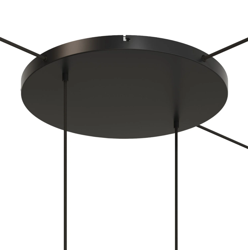 Base de teto redonda em alumínio Ø 50 cm com suporte e Cabo de aterramento, com 2 furos frontais