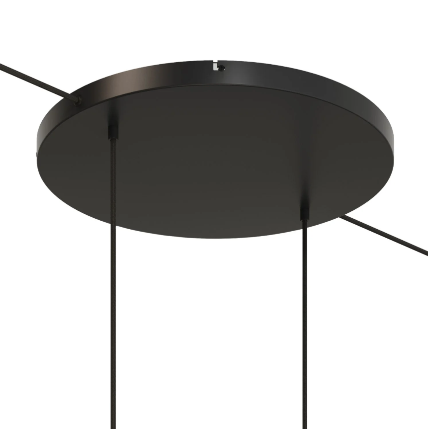 Base de teto redonda em alumínio Ø 50 cm com suporte e Cabo de aterramento, com 2 furos frontais