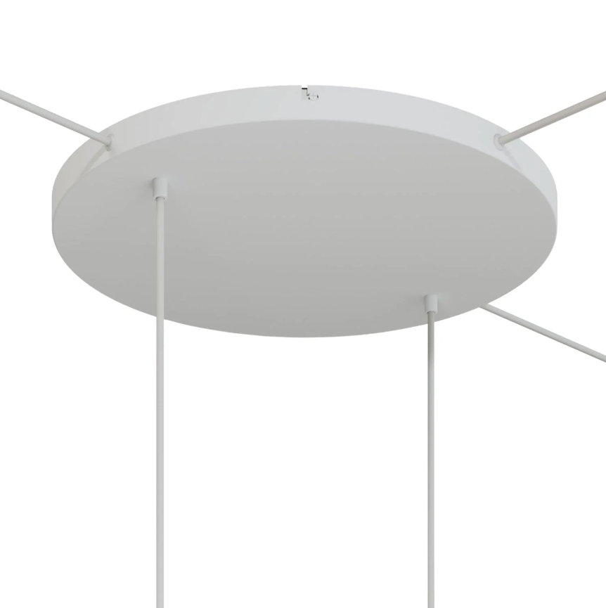 Base de teto redonda em alumínio Ø 50 cm com suporte e Cabo de aterramento, com 2 furos frontais