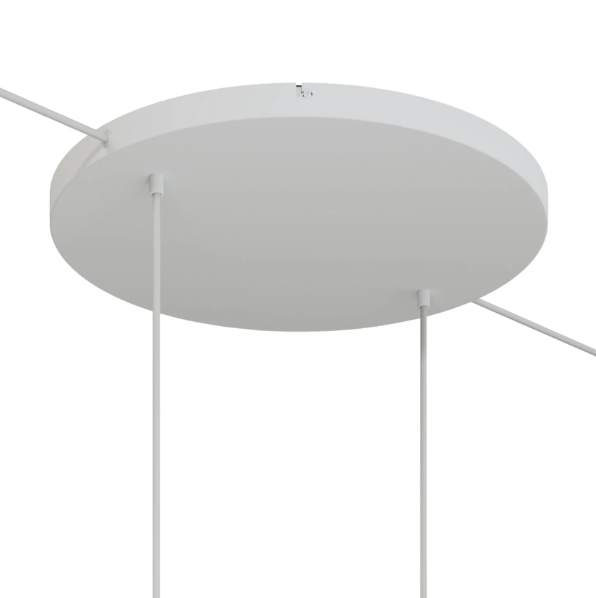 Base de teto redonda em alumínio Ø 50 cm com suporte e Cabo de aterramento, com 2 furos frontais