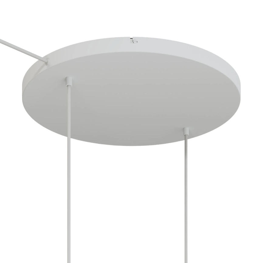 Base de teto redonda em alumínio Ø 50 cm com suporte e Cabo de aterramento, com 2 furos frontais