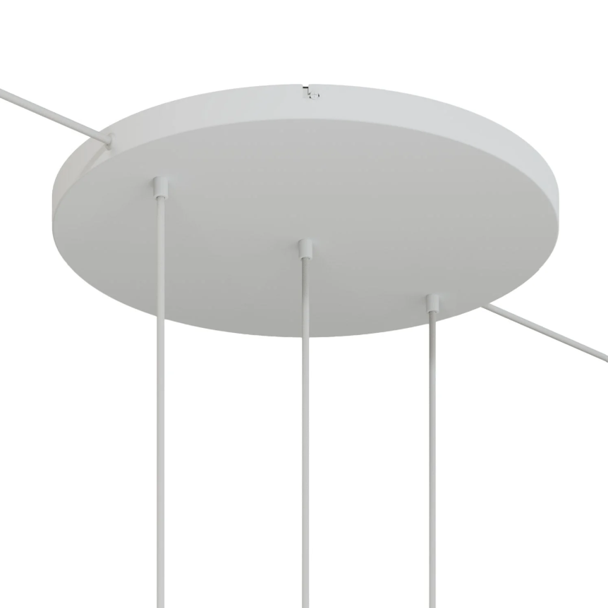 Base de teto redonda em alumínio Ø 50 cm com braçadeira e cabo de aterramento, com 3 furos em linha frontais