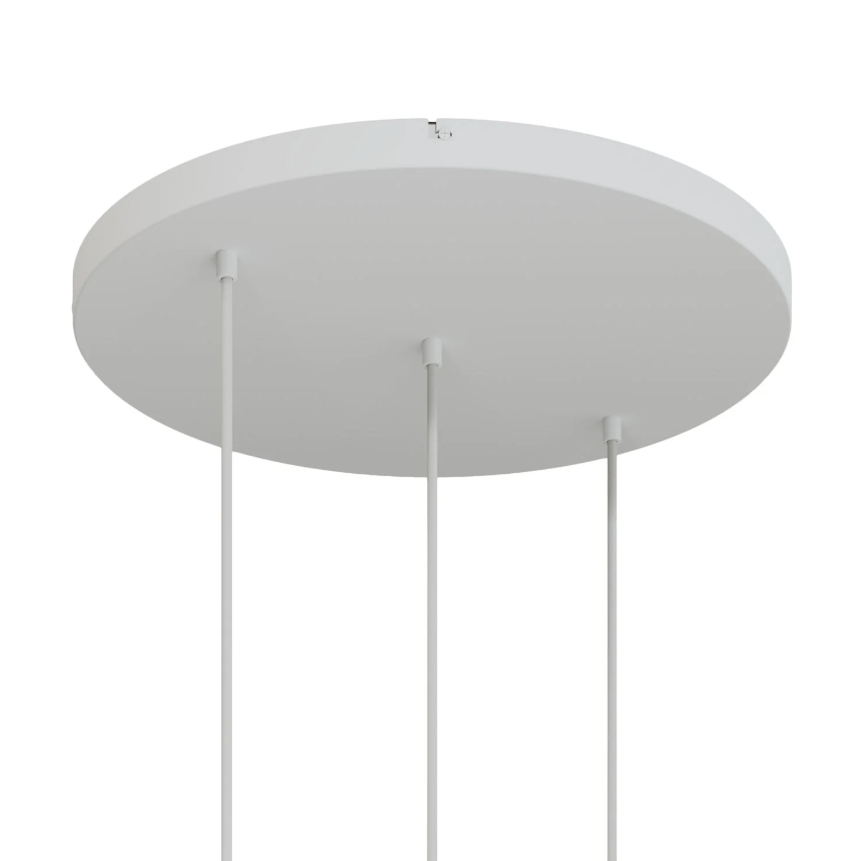 Base de teto redonda em alumínio Ø 50 cm com braçadeira e cabo de aterramento, com 3 furos em linha frontais